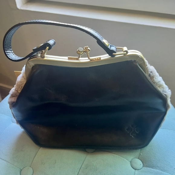 Patricia Nash Faux Fur Laureana Satchel Purse Optional Chain Crossbody - Picture 4 of 11